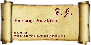 Hornung Jusztina névjegykártya